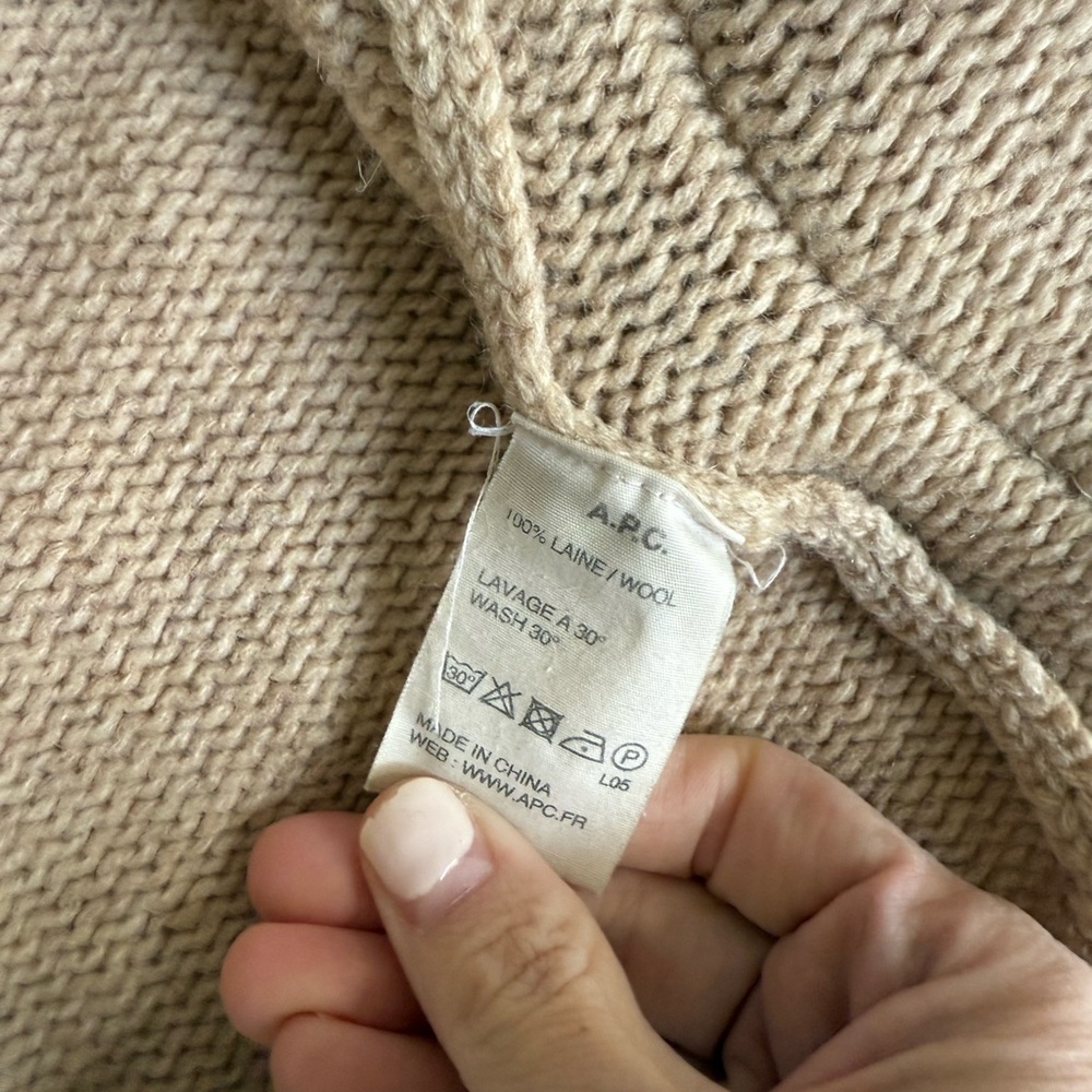 A.P.C. Women's Tan Double-Breasted Sweater Jacket - Picture 2 of 8